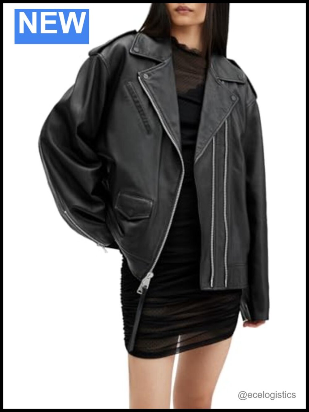 Women's Cropped Biker Jacket 100% Sheepleather Asymmetric Zip